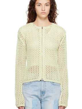 Open YY beige zipped sweater jacket